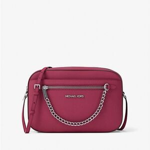 Michael kors Jet Set Large Saffiano Leather Crossbody Bag (Dark Raspberry)